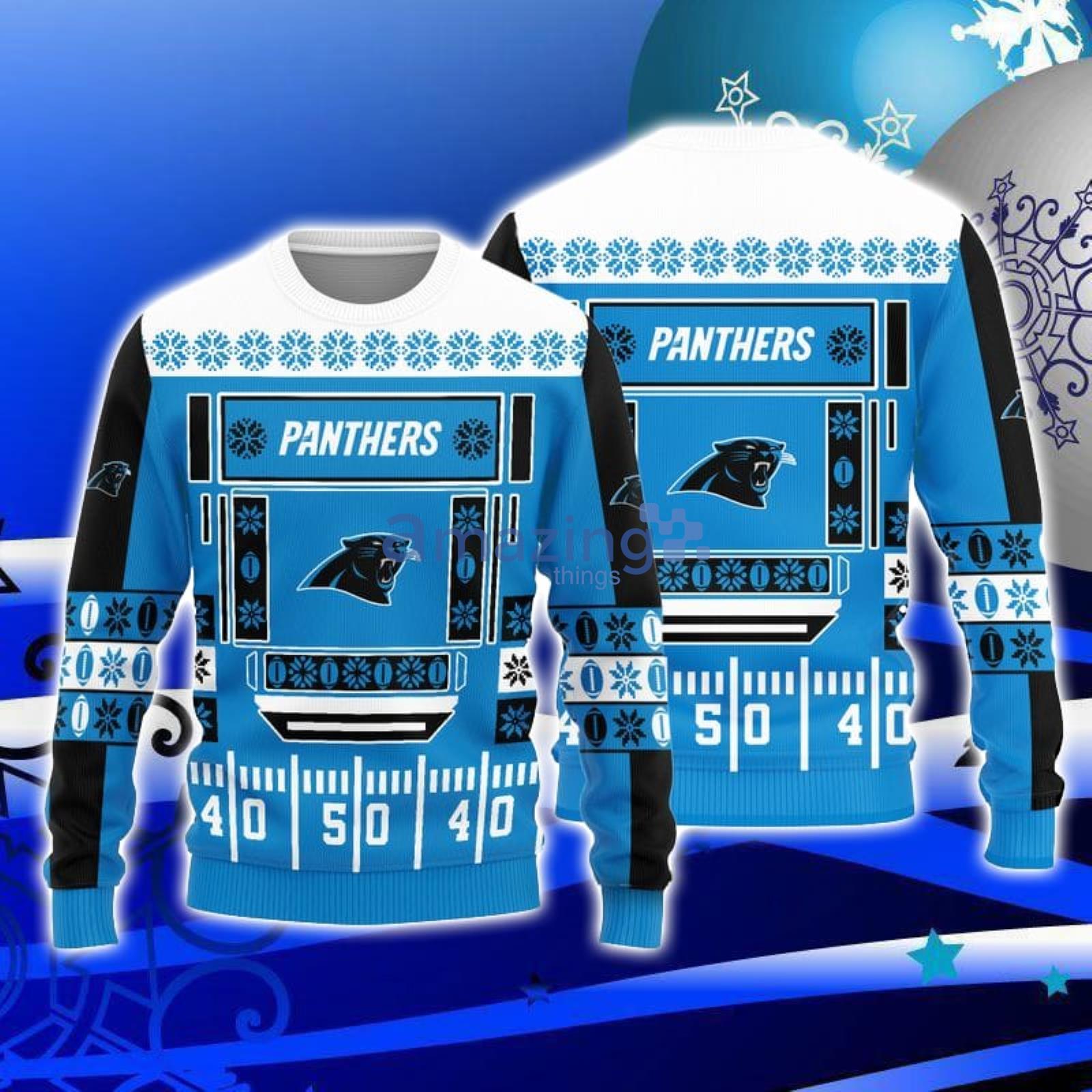 Carolina Panthers Fans Pattern Fun Ugly Christmas Sweater