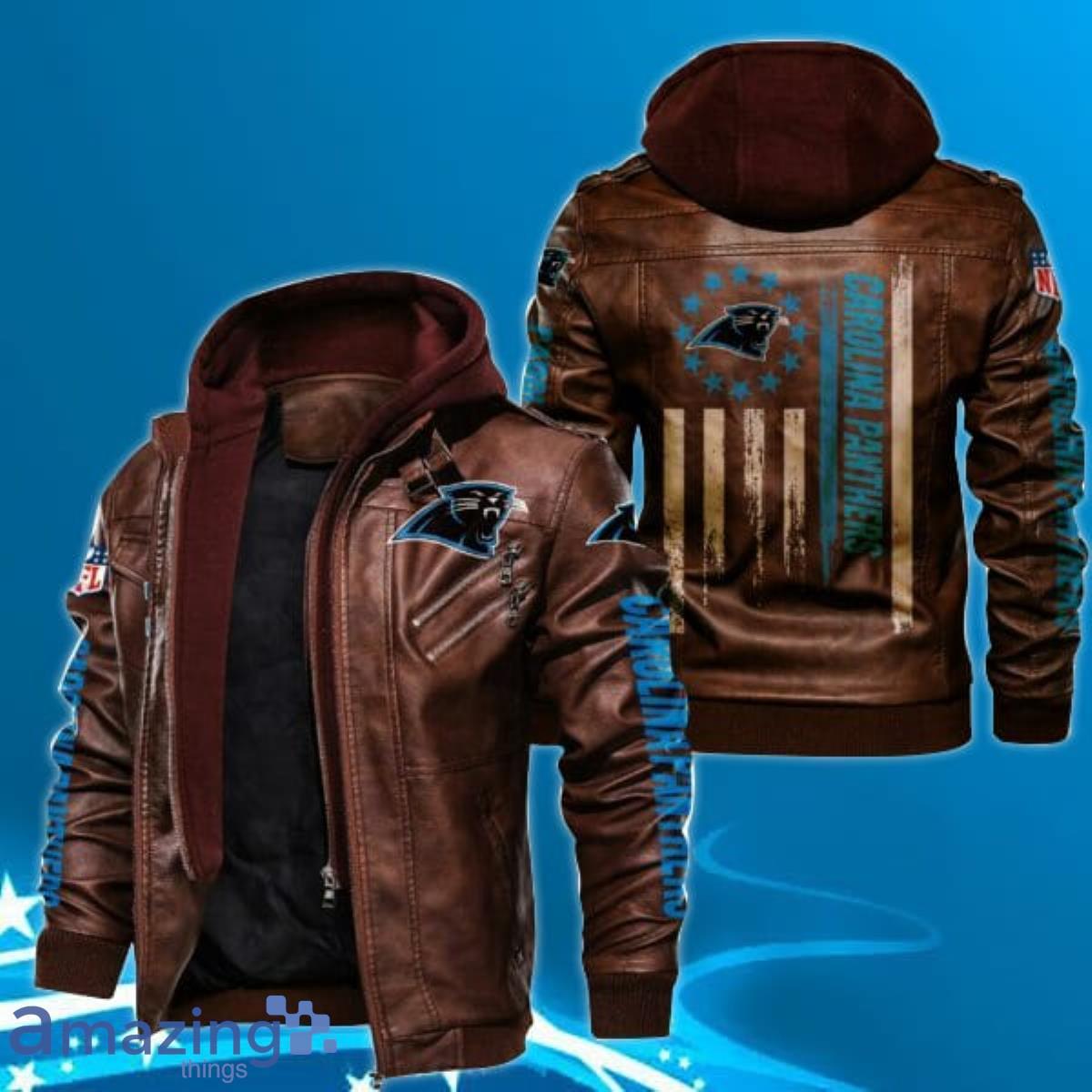 Carolina Panthers Leather Jacket For Men Product Photo 1