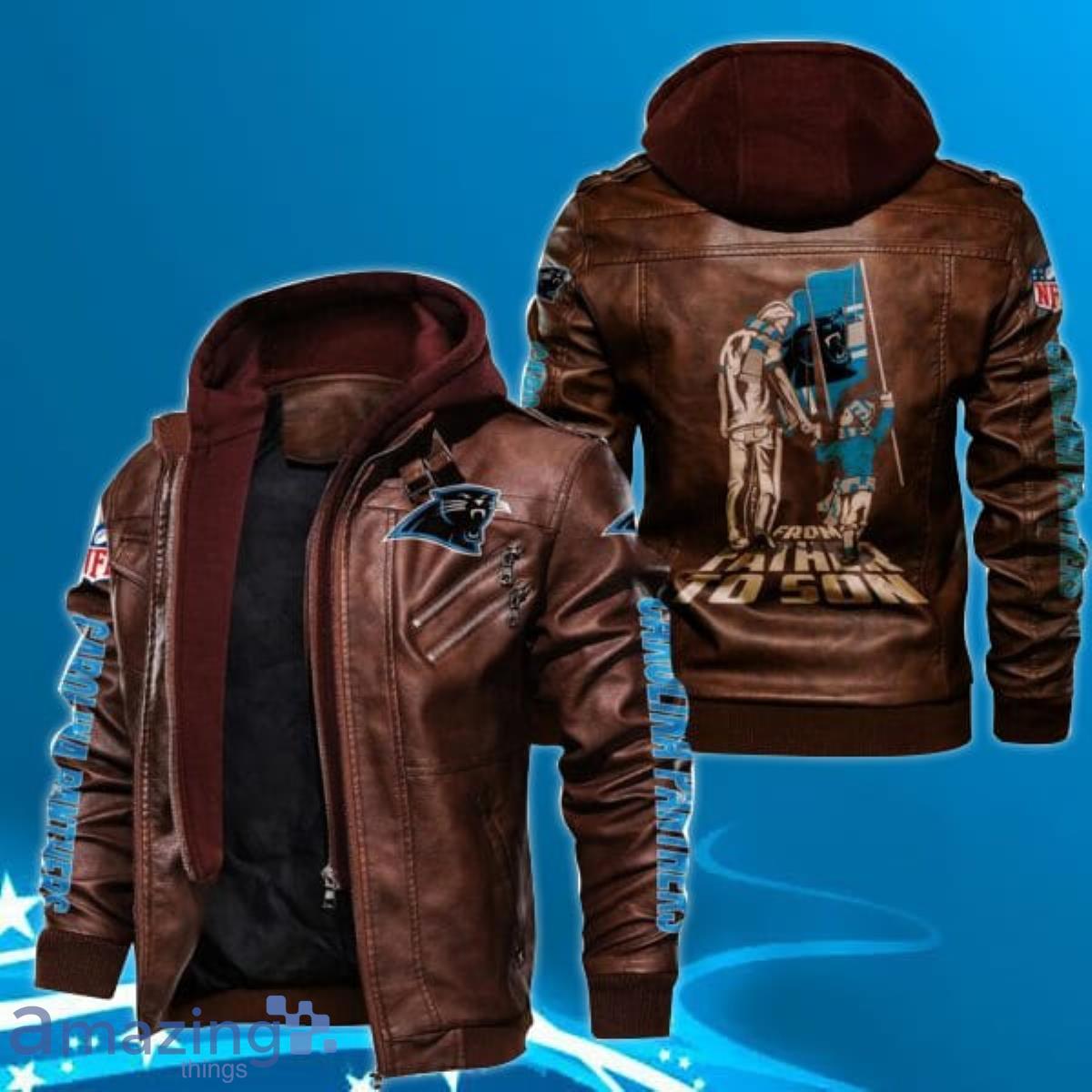 NFL Team Carolina Panthers Leather Jacket