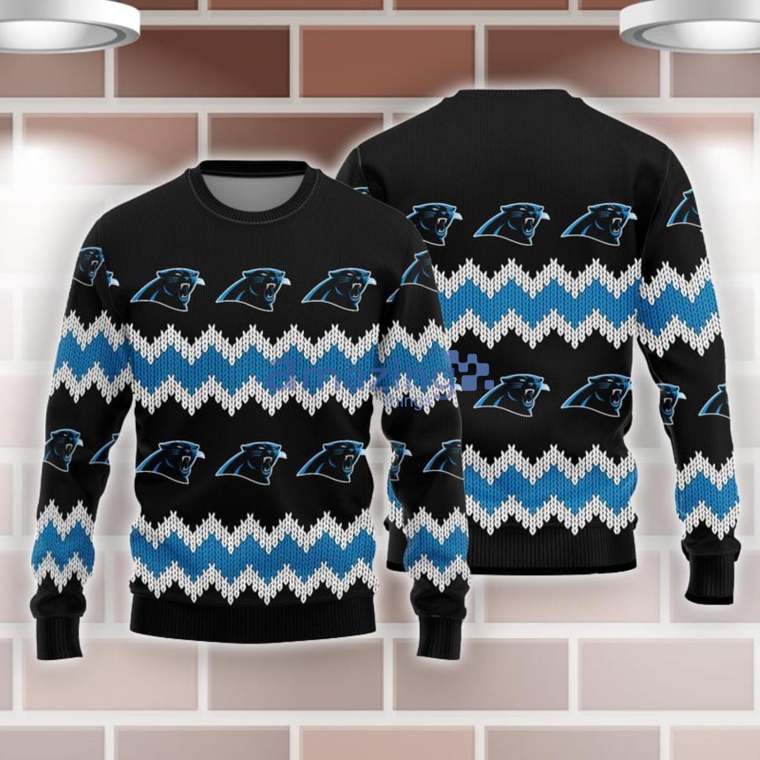 Carolina Panthers Custom Name And Number Ugly Christmas Sweater