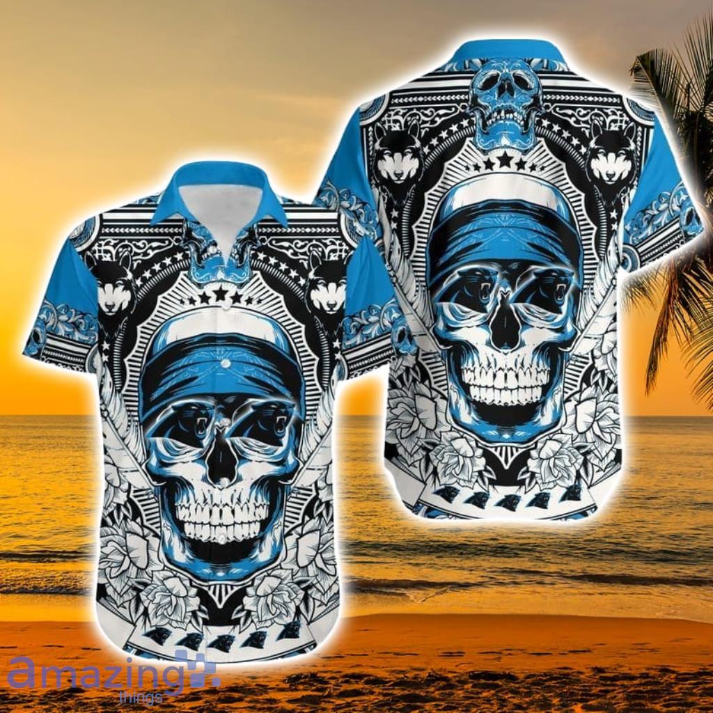 Carolina Panthers Skull Nfl Hawaiian Shirt For Fans