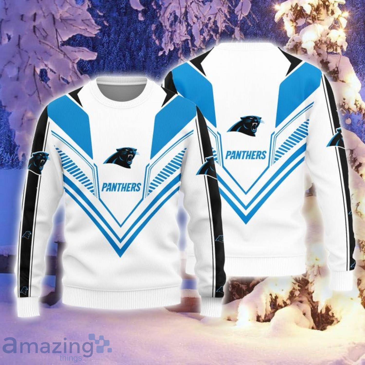 Carolina Panthers White 3D Sweater Christmas Gift