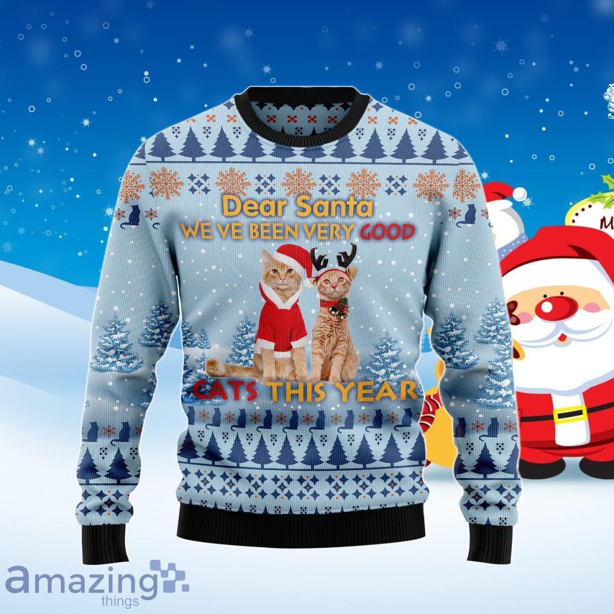 Cat Dear Santa Ugly Christmas Sweater Best Gift For Men And Women Product Photo 1