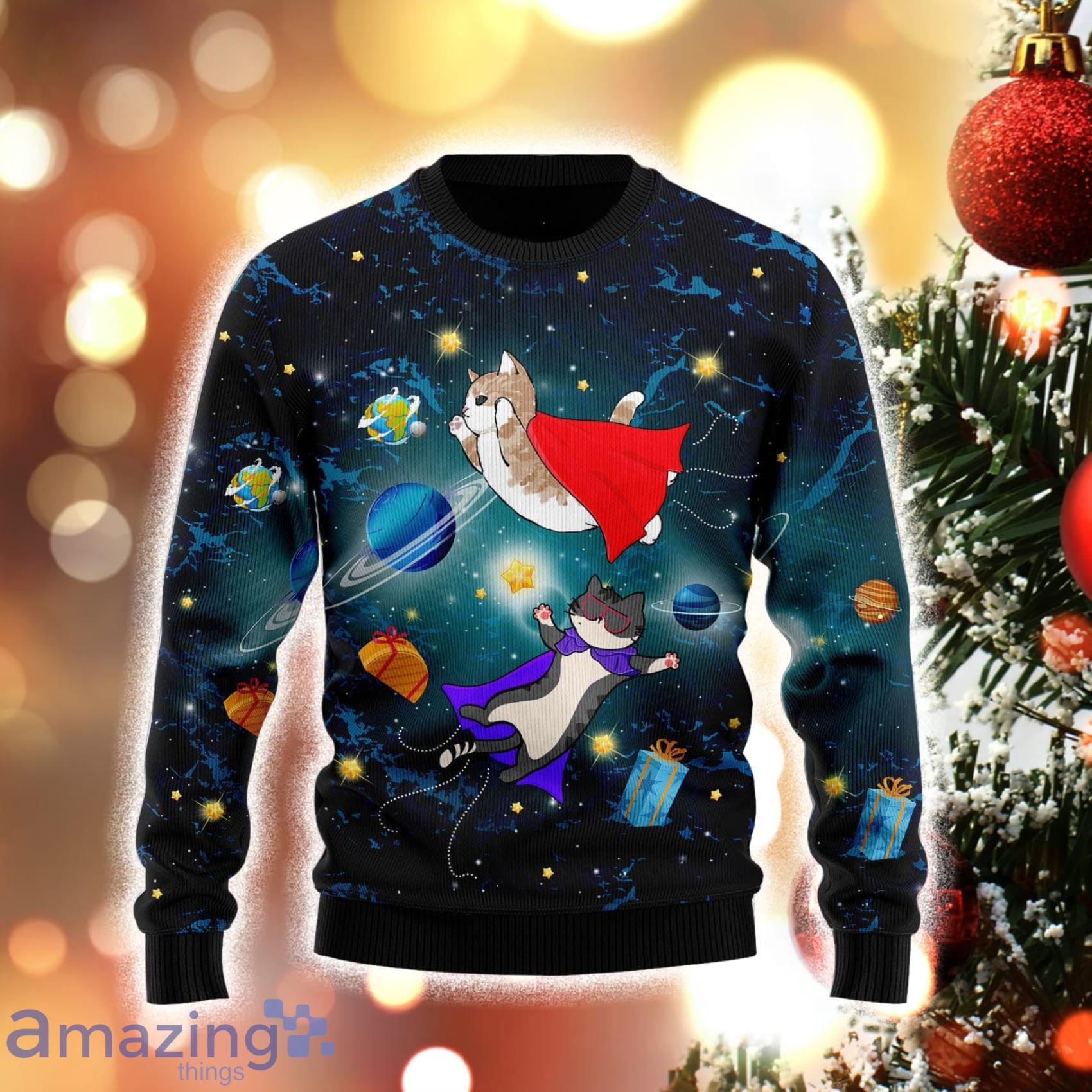 Cat Galaxy Lovely Christmas 3D Sweater Product Photo 1