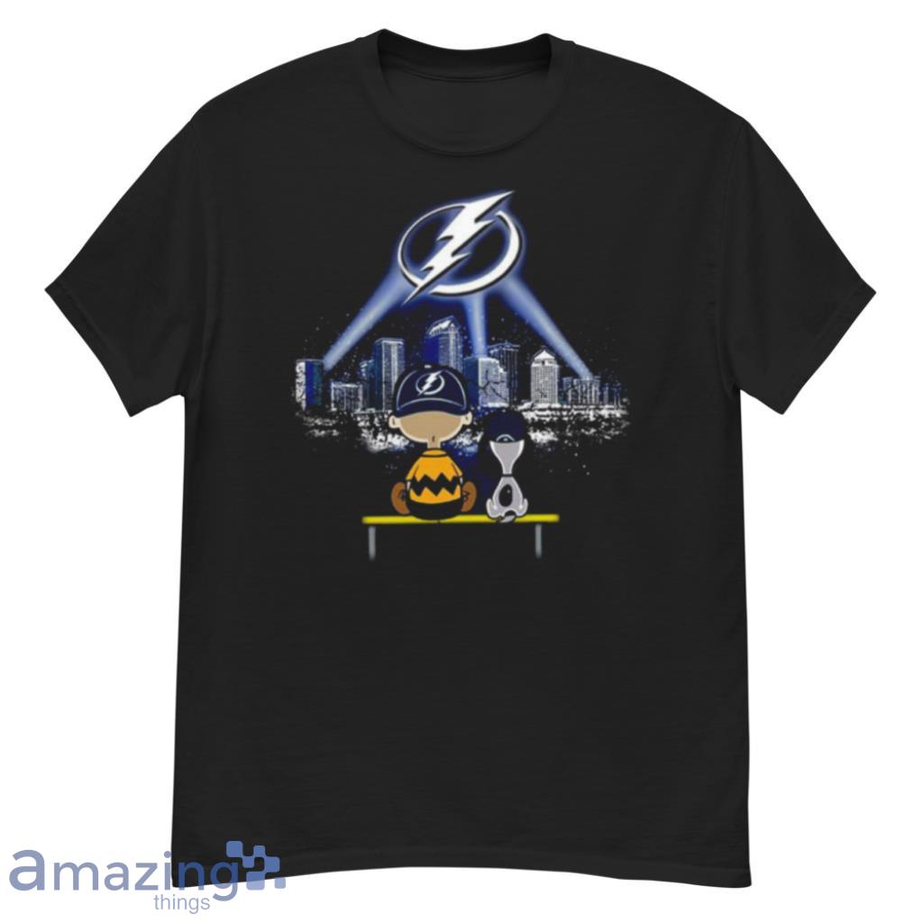 Charlie Brown And Snoopy Watching Florida City Tampa Bay Lightning Shirt Product Photo 1