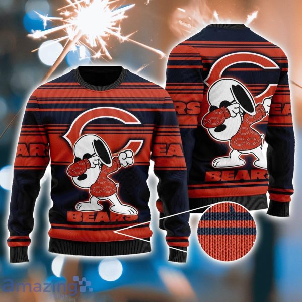 Chicago Bears Snoopy Dabbing Funny Ugly Christmas Sweater, NFL