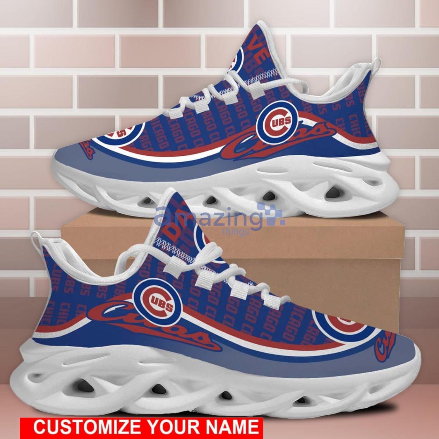 Chicago Cubs Custom Name Personalized Max Soul Sneaker Running