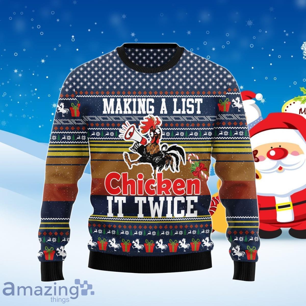 Chicken It Twice Ugly Christmas Sweater Best Gift For Men And Women Product Photo 1