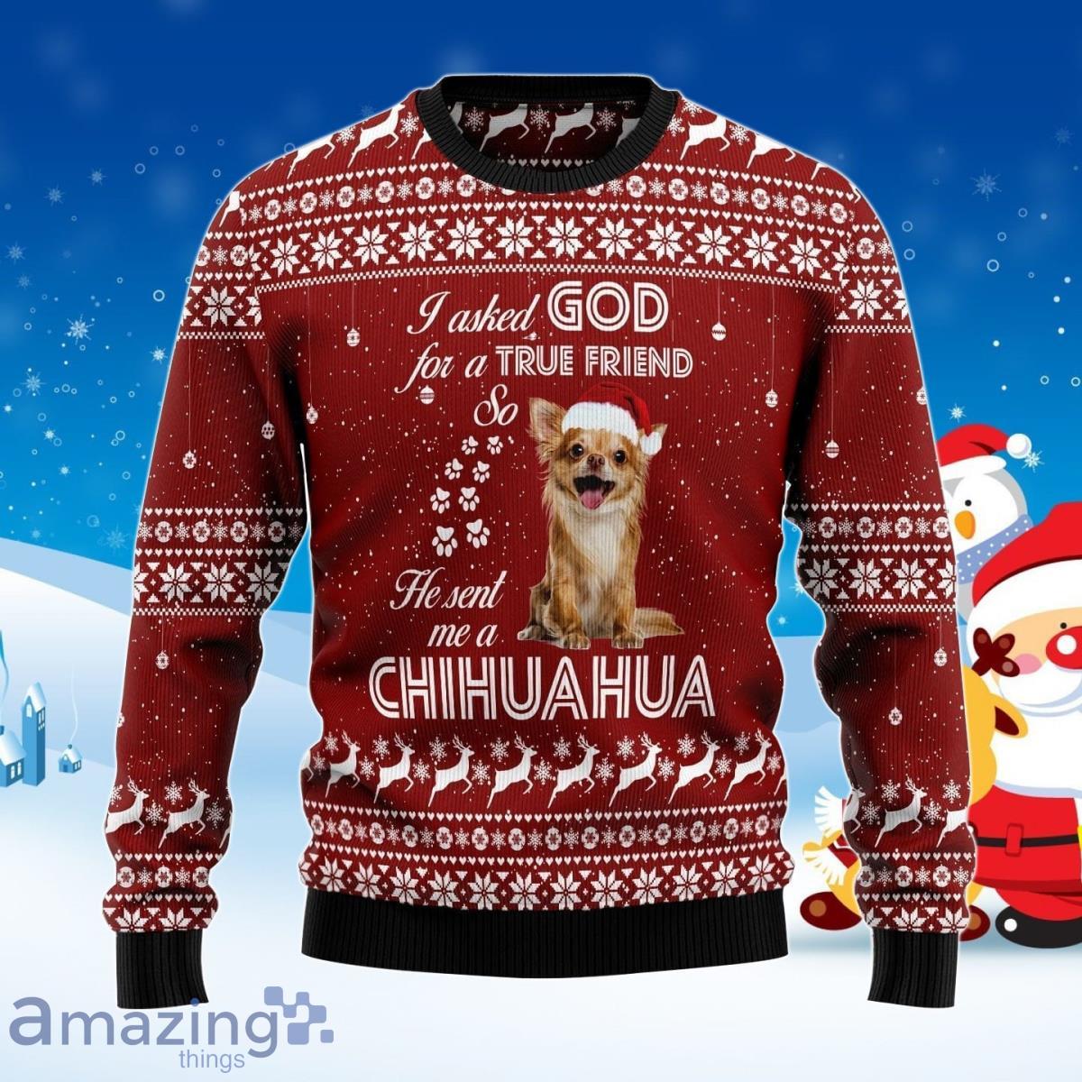 Chihuahua ugly shop christmas sweater