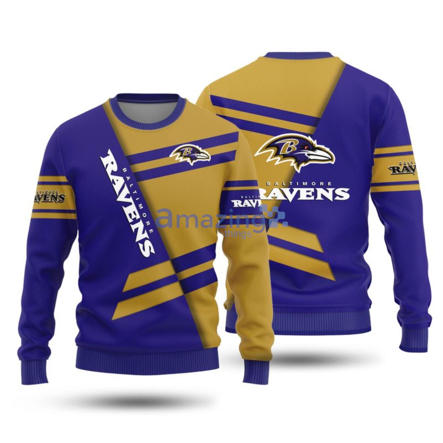 Baltimore Ravens Pumpkin Ugly Christmas Sweater 3D Gift For Fans