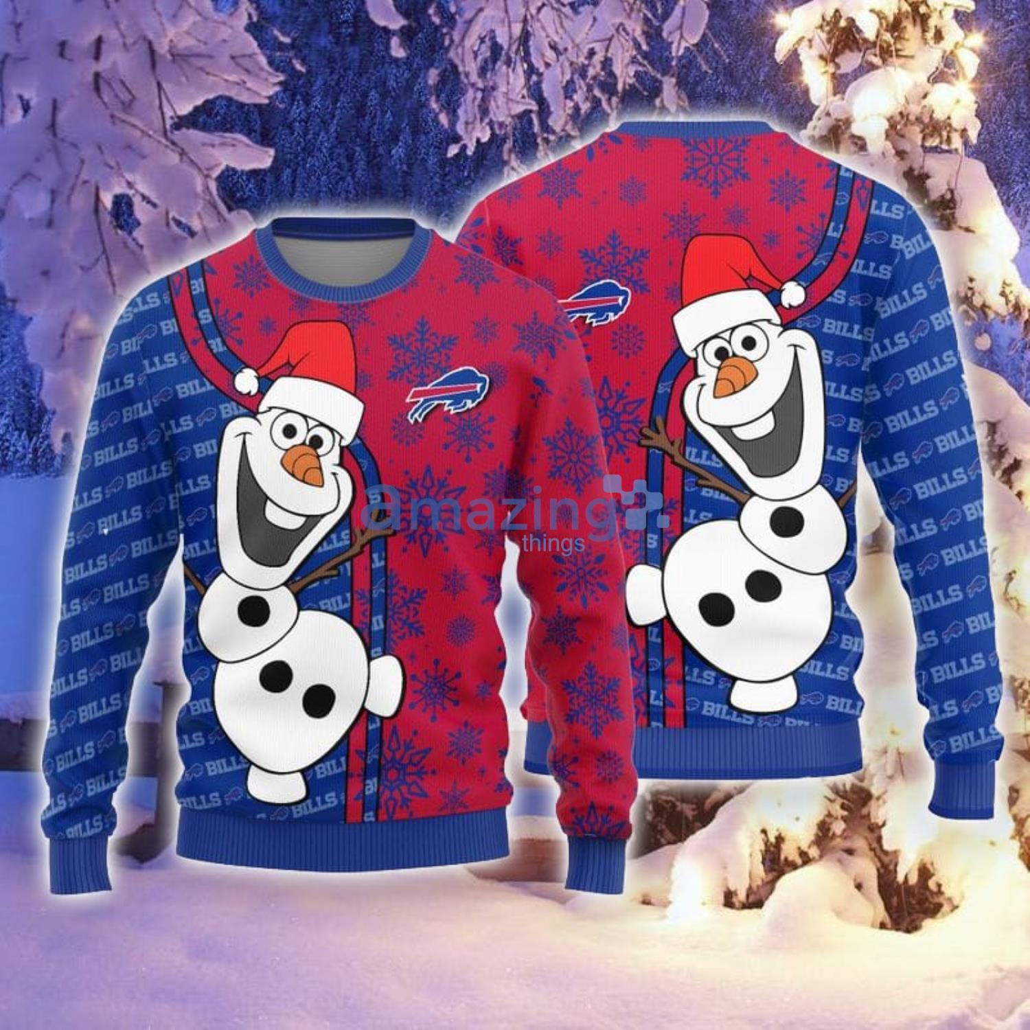 Christmas Gift Buffalo Bills Olaf Christmas Funny Gift 3D Ugly Christmas Sweater For Men And Women Product Photo 1