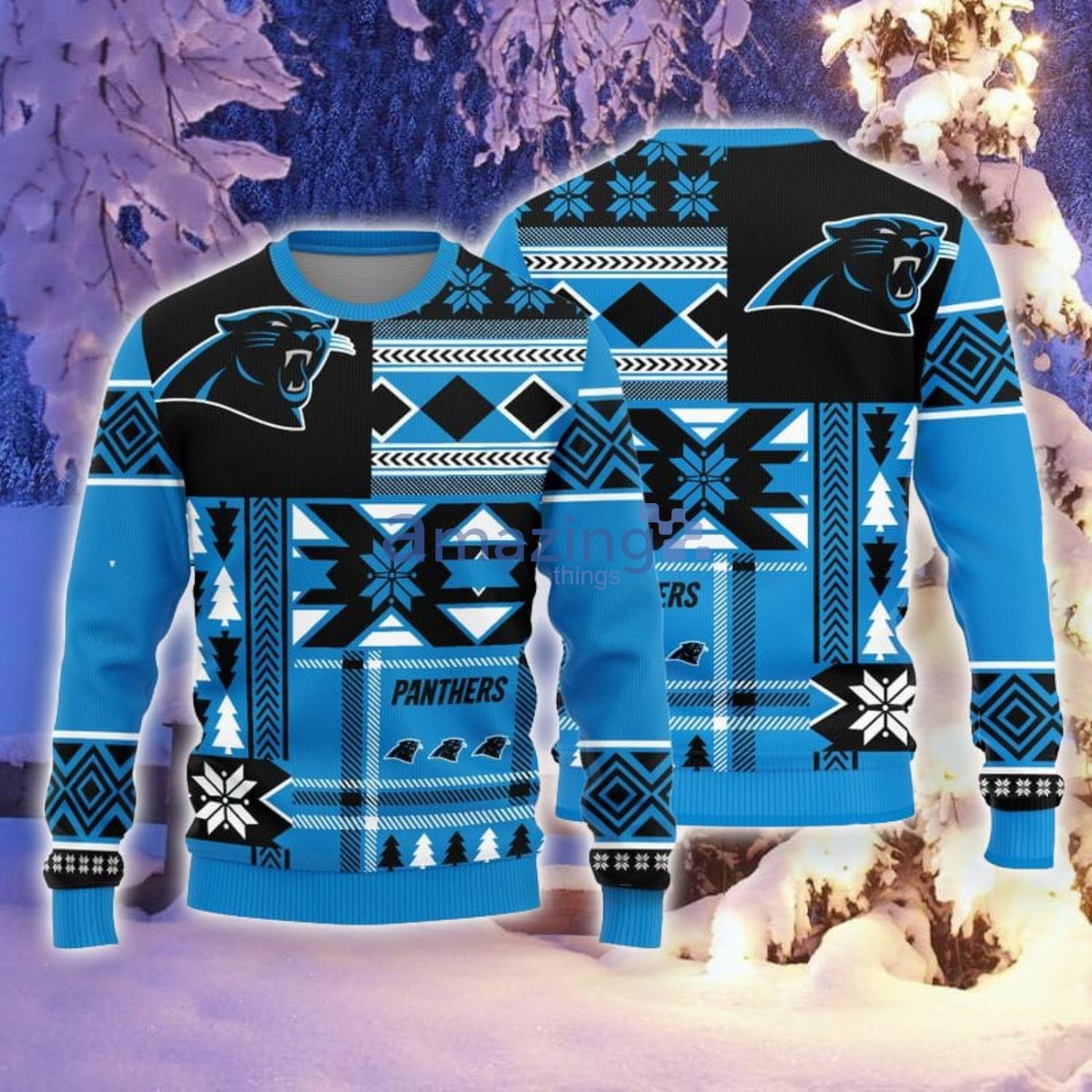 Carolina Panthers Womens Christmas Sweater – Ugly Christmas Sweater Party