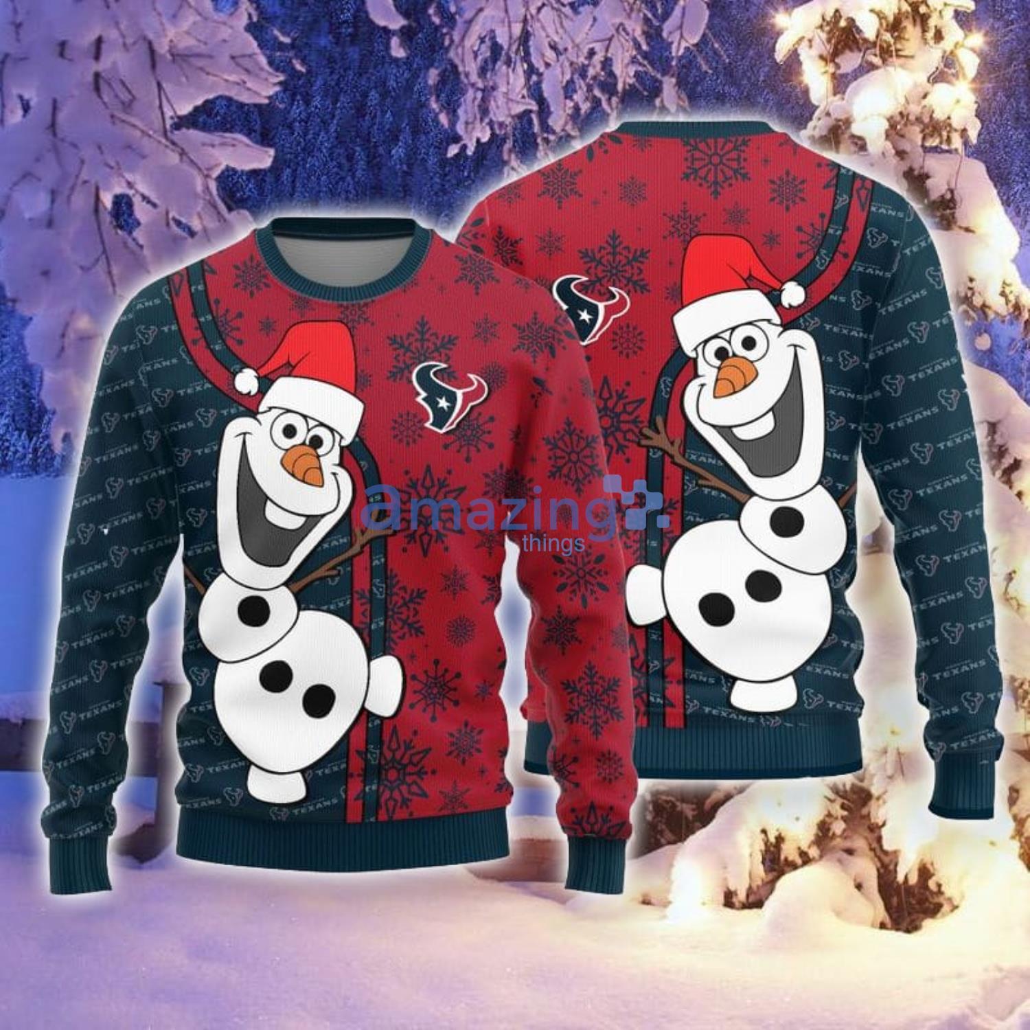 Christmas Gift Houston Texans Olaf Christmas Funny Gift 3D Ugly