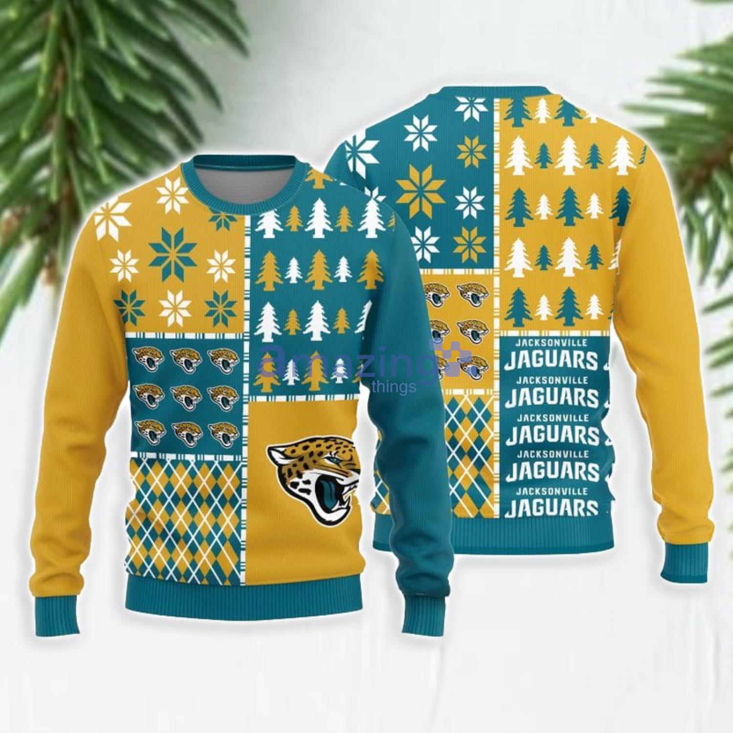 Jacksonville Jaguars Christmas Vintage Pattern Ugly Christmas Sweater For  Fans