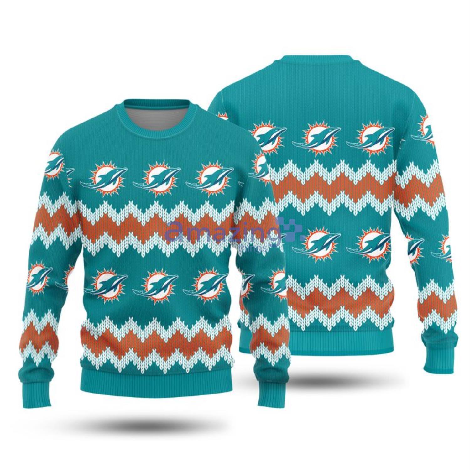 Miami Dolphins Christmas Big Reindeer Pattern Christmas Gift 3D