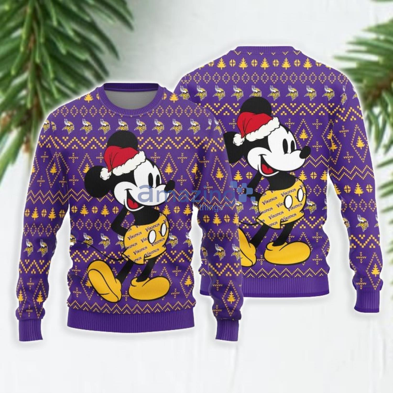 vikings ugly sweater with lights