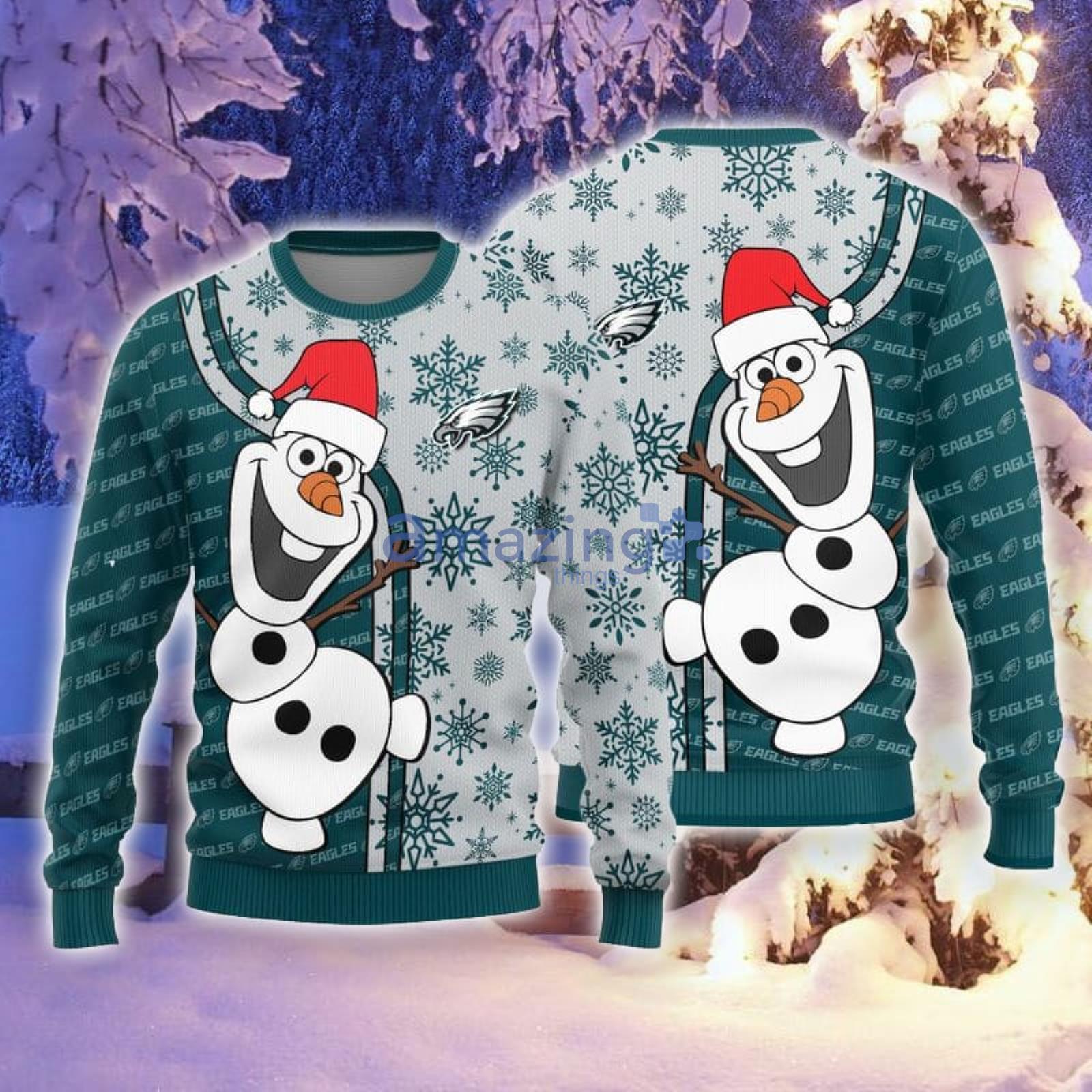 Christmas Gift Philadelphia Eagles Olaf Christmas Funny Gift 3D Ugly Christmas Sweater For Men And Women Product Photo 1