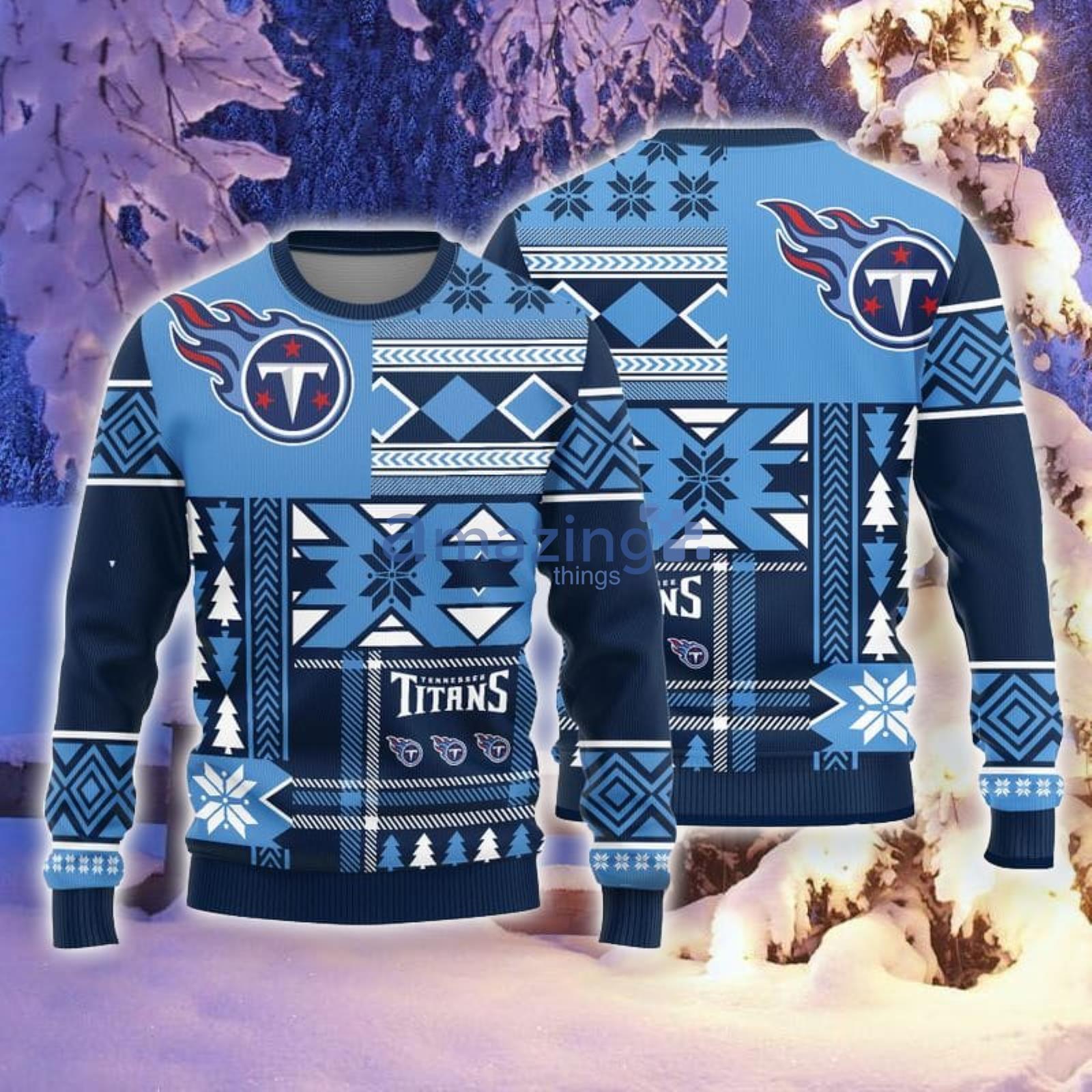 Tennessee Titans Christmas Snowflakes Pattern Ugly Christmas