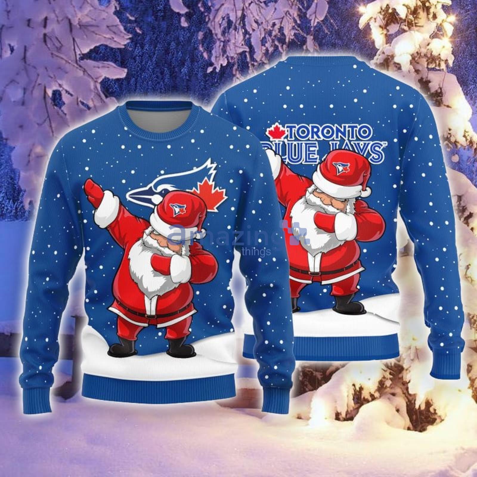 Christmas Gift Toronto Blue Jays Dabbing Santa 3D Ugly Christmas