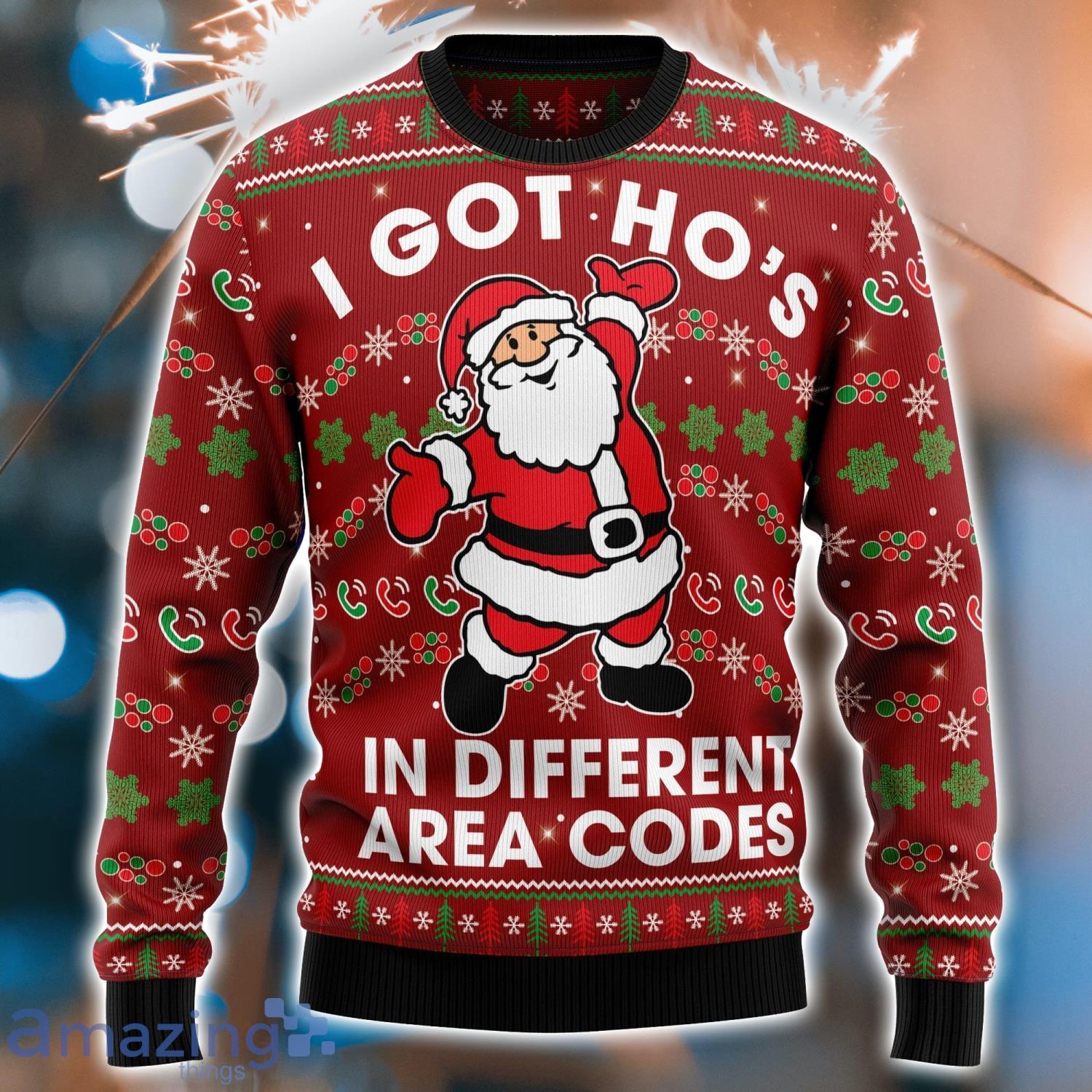 I got hos in different outlet area codes christmas sweater