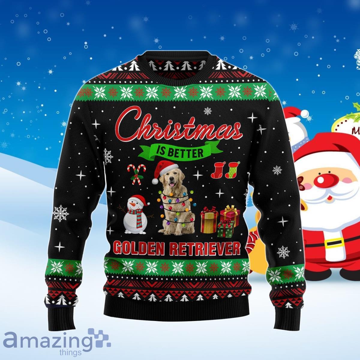 Christmas Is Better With Golden Retriever Ugly Christmas Sweater Best Gift Product Photo 1