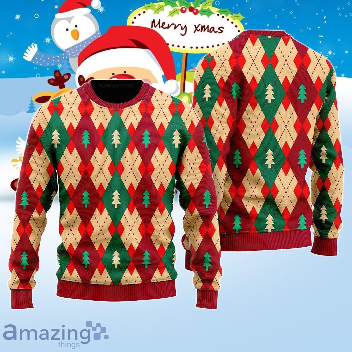 Christmas Tree Love Winter Argyle Ugly Christmas Sweater Best Gift For Men And Women Product Photo 1