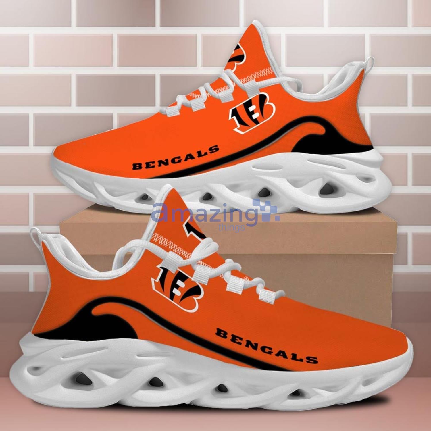 Cincinnati Bengals Logo Running Sneaker Max Soul Shoes In Black