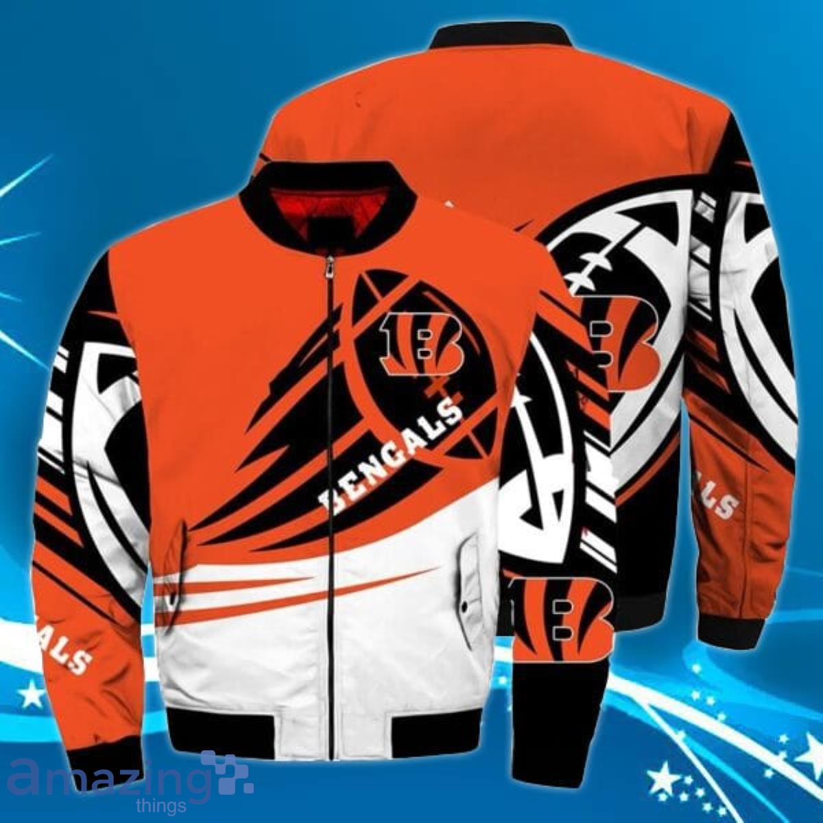 Cincinnati Bengals Orange Unisex Bomber Jacket, S