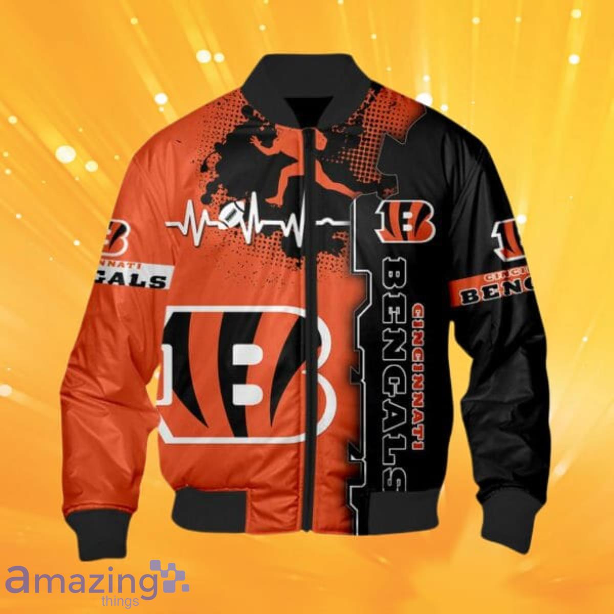 NFL Cincinnati Bengals Orange Unisex Bomber Jacket 3D