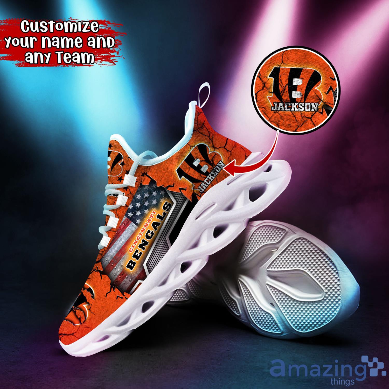 Cincinnati Bengals NFL Clunky Sneakers Custom Name Sport Max Soul Shoes For Fan image Cincinnati Bengals NFL Clunky Sneakers Custom Name Sport Max Soul Shoes For Fan Product Photo 2