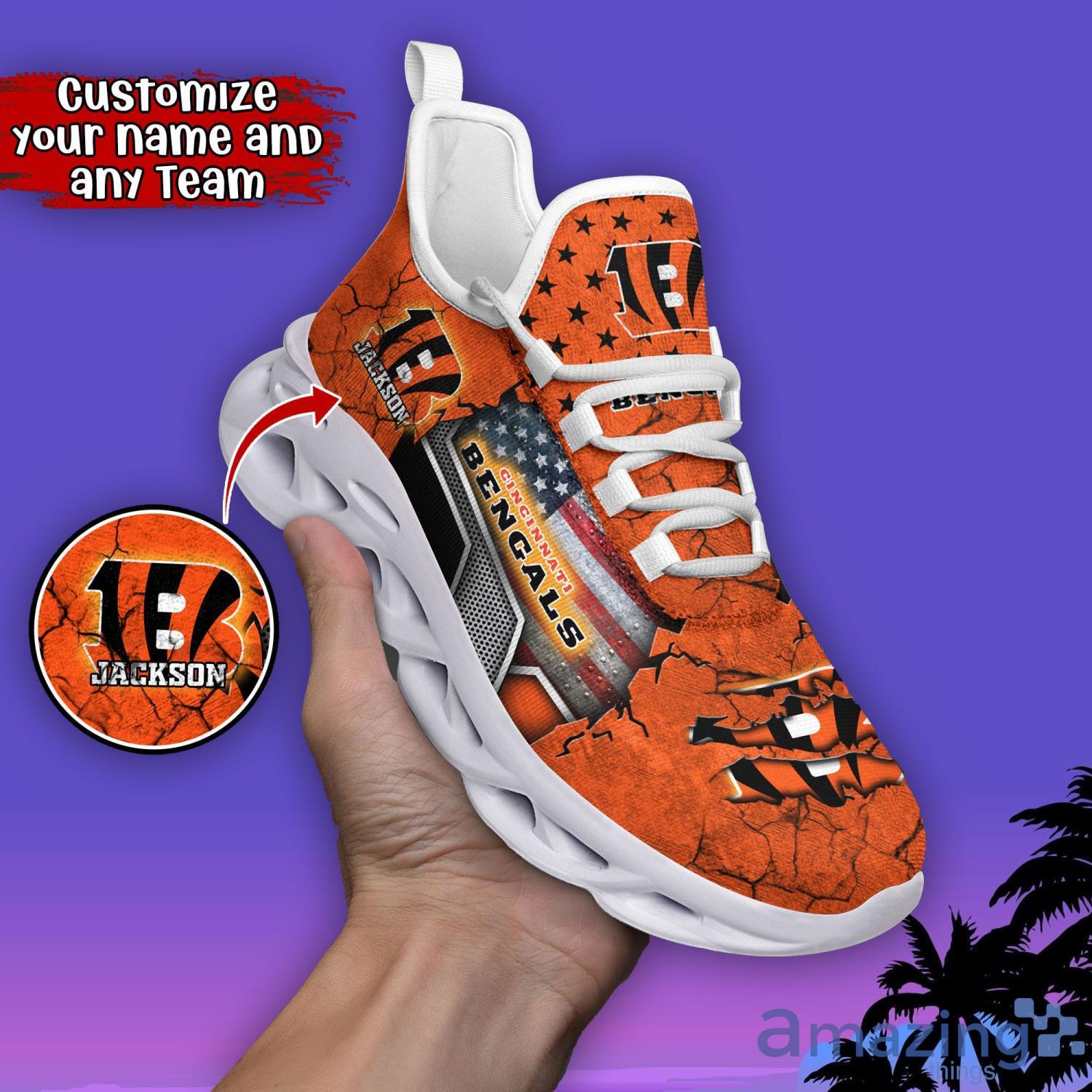 Cincinnati Bengals Sport Shoes Custom Name Logo Max Soul Sneakers