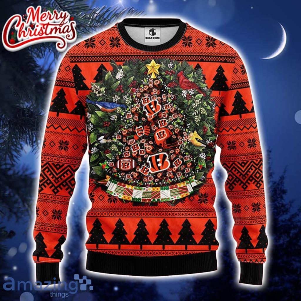 Cincinnati Bengals Tree Ball Christmas Ugly Sweater - Growkoc