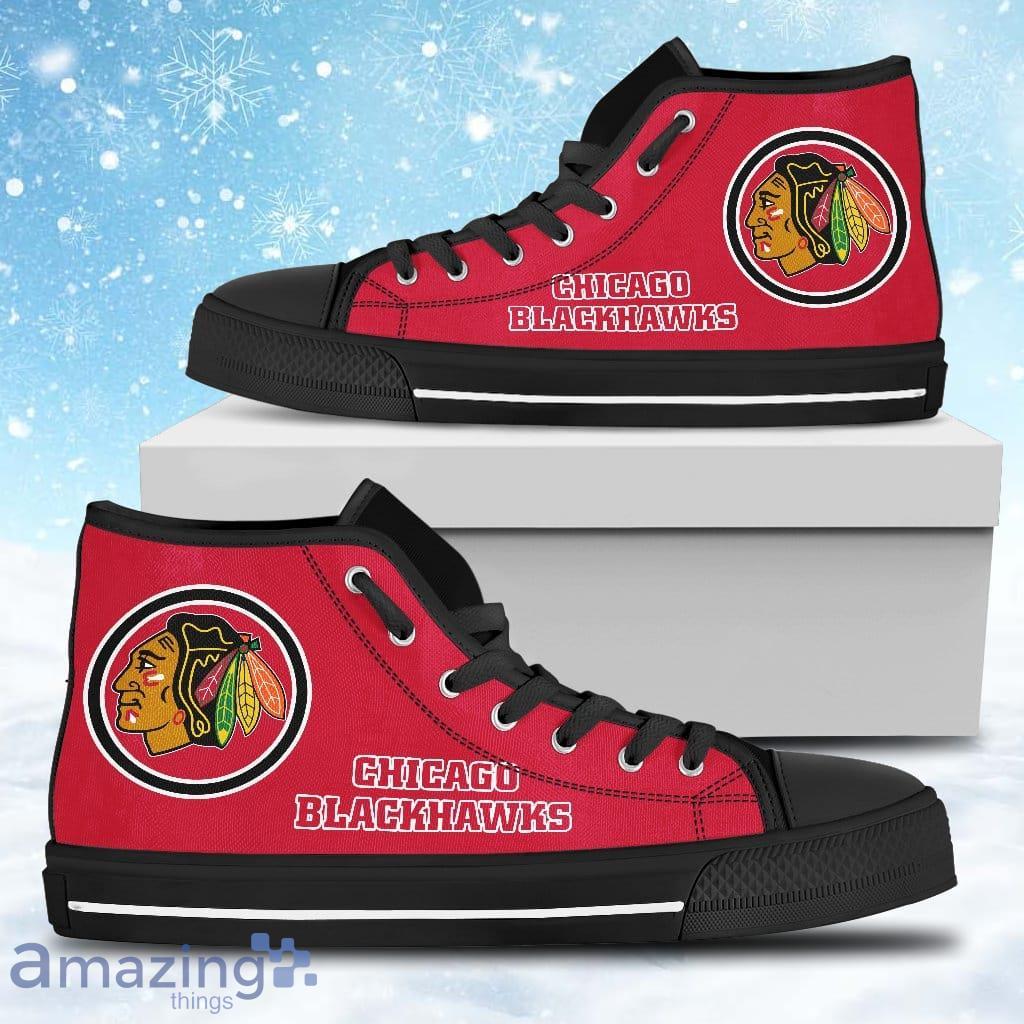 Circle Logo Chicago Blackhawks High Top Shoes Gift For Big Fans Product Photo 1