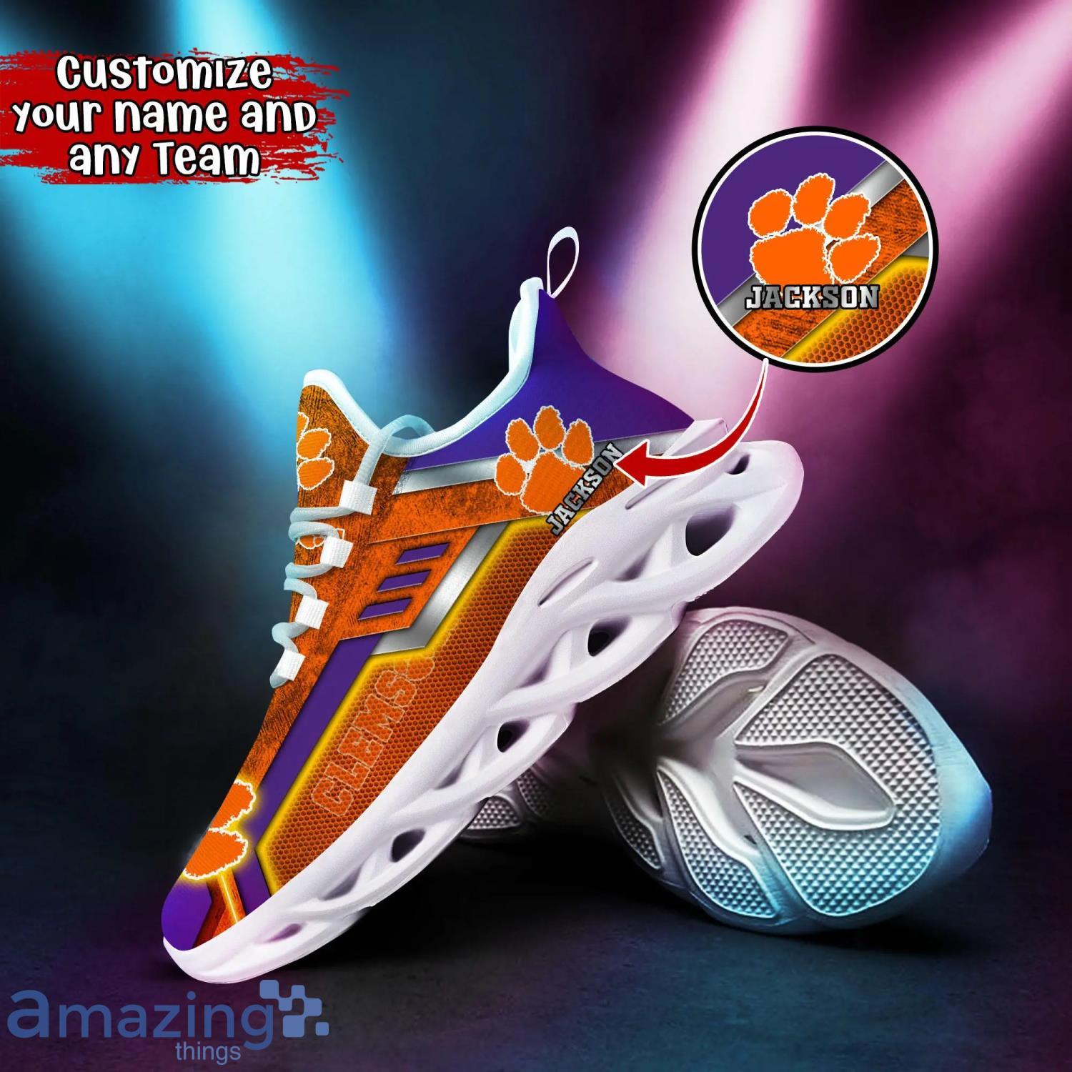 Clemson Tigers NCAA1 Max Soul Shoes Custom Name Sports Sneakers For Fans image Clemson Tigers NCAA1 Max Soul Shoes Custom Name Sports Sneakers For Fans Product Photo 2