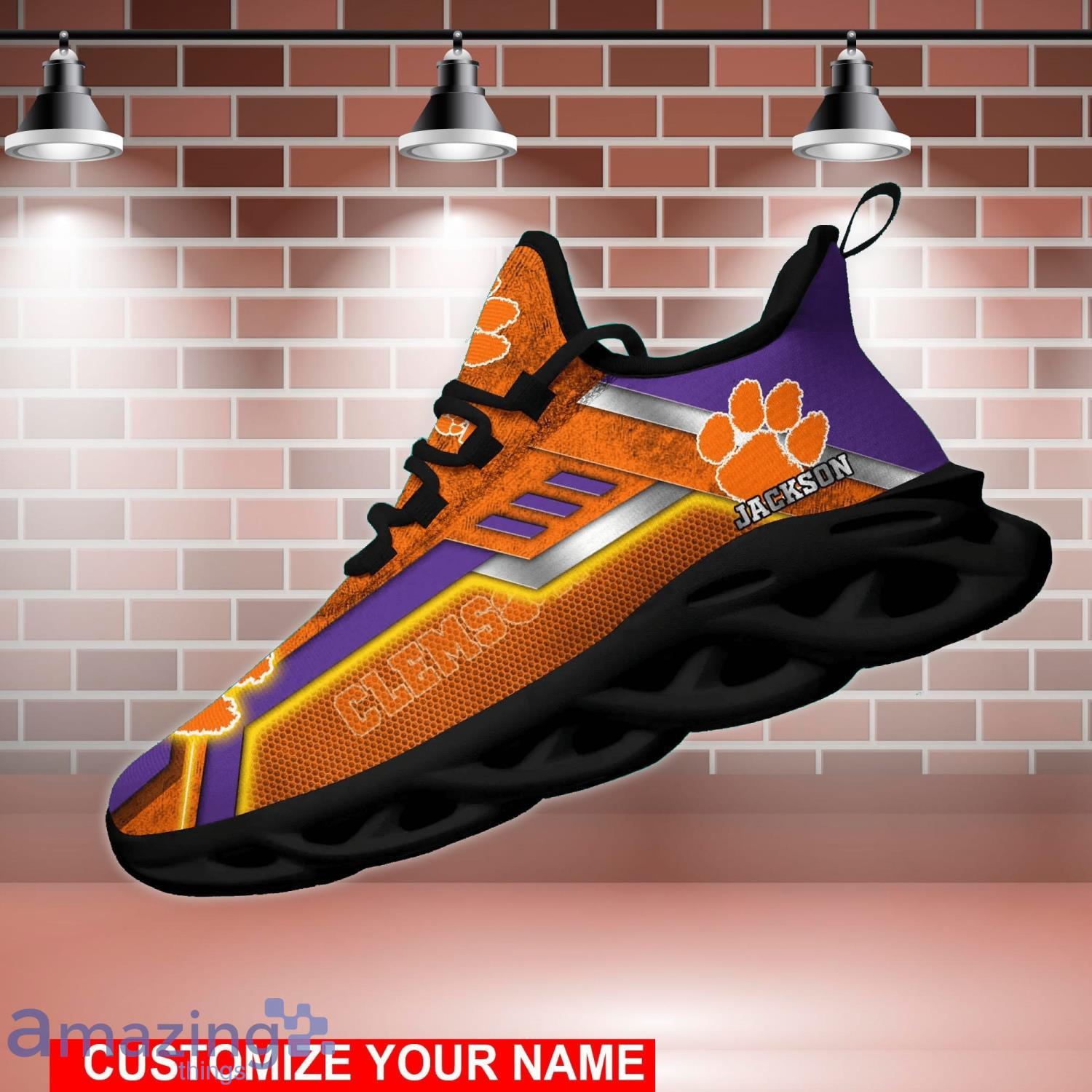 Clemson Tigers NCAA1 Max Soul Shoes Custom Name Sports Sneakers For Fans image Clemson Tigers NCAA1 Max Soul Shoes Custom Name Sports Sneakers For Fans Product Photo 4