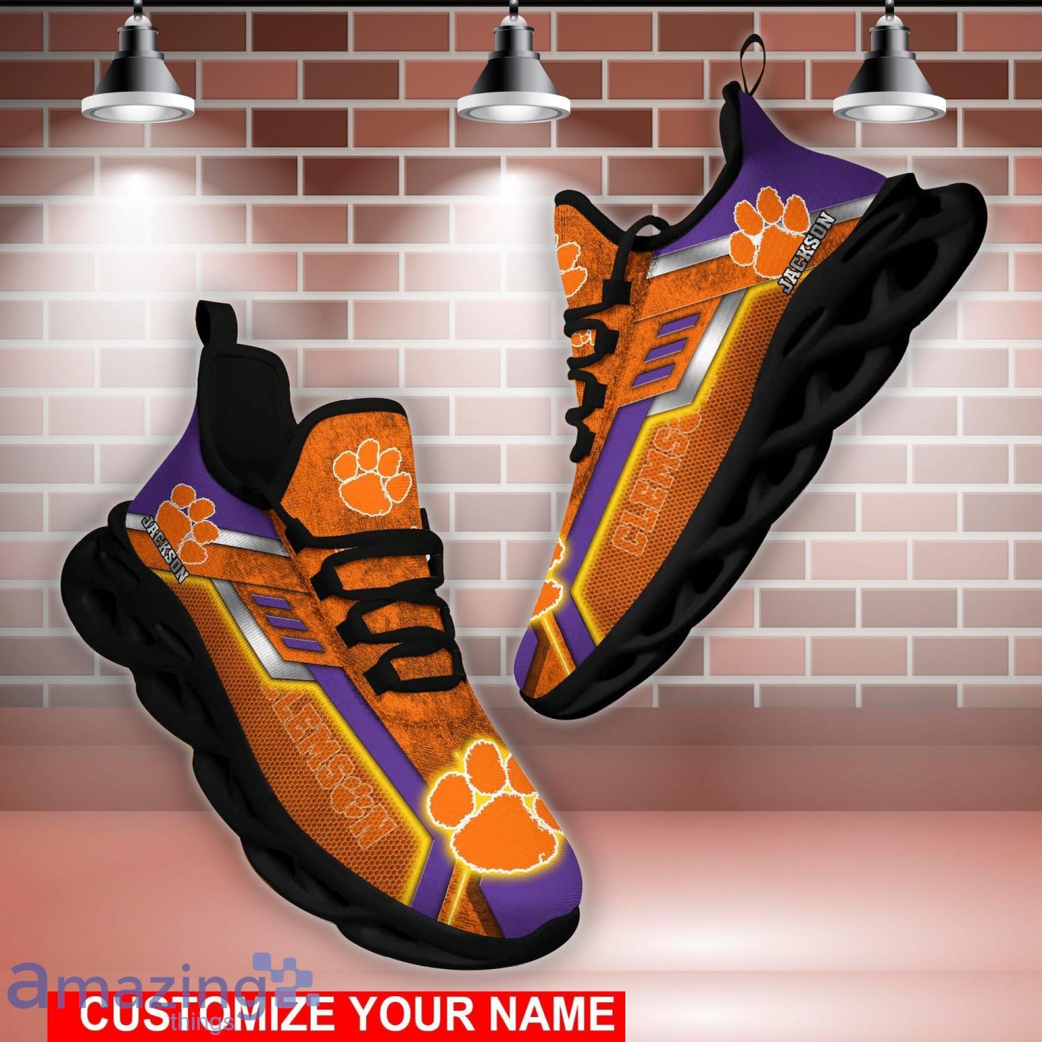 Clemson Tigers NCAA1 Max Soul Shoes Custom Name Sports Sneakers For Fans image Clemson Tigers NCAA1 Max Soul Shoes Custom Name Sports Sneakers For Fans Product Photo 5