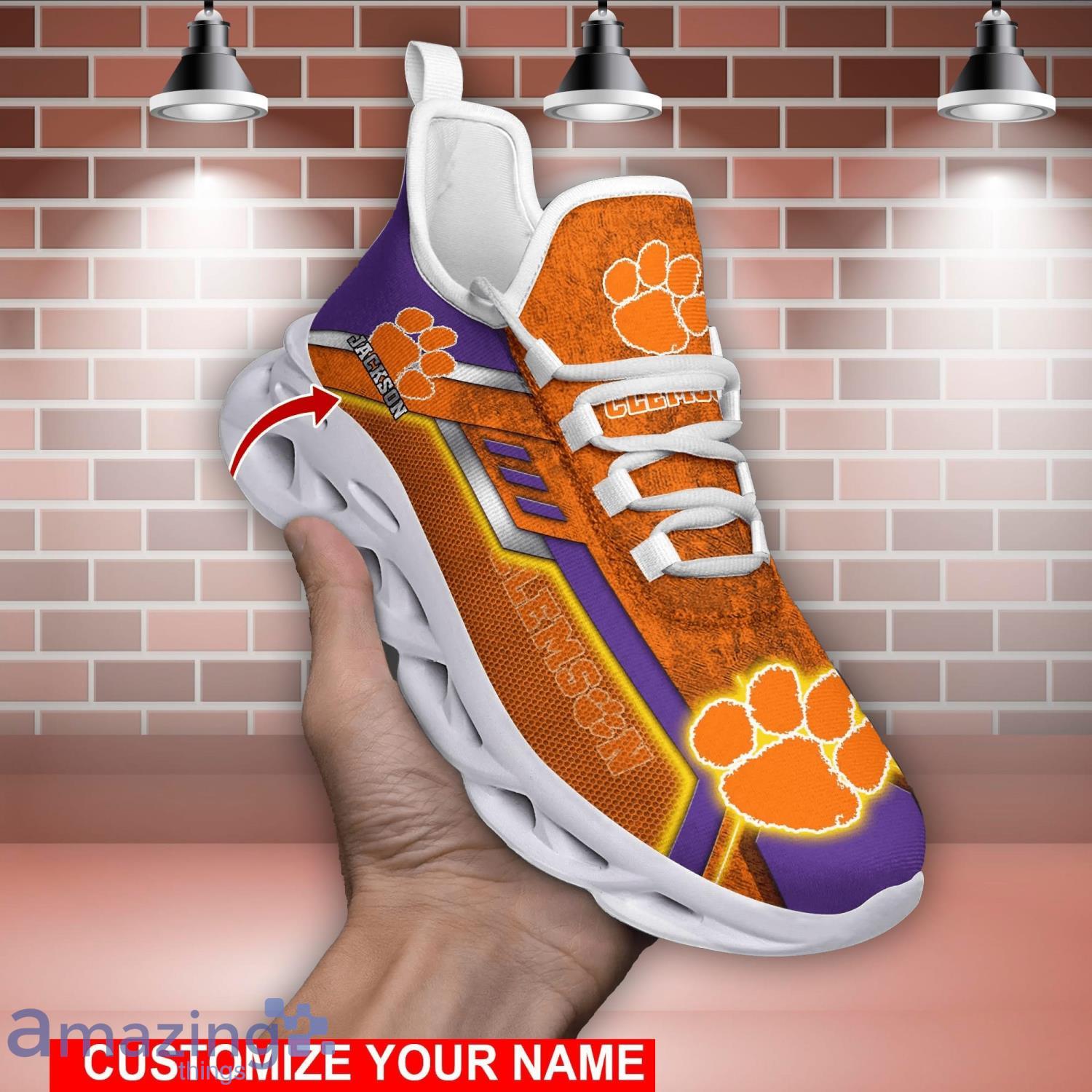 Clemson Tigers NCAA1 Max Soul Shoes Custom Name Sports Sneakers For Fans Product Photo 1 Clemson Tigers NCAA1 Max Soul Shoes Custom Name Sports Sneakers For Fans Product Photo 1