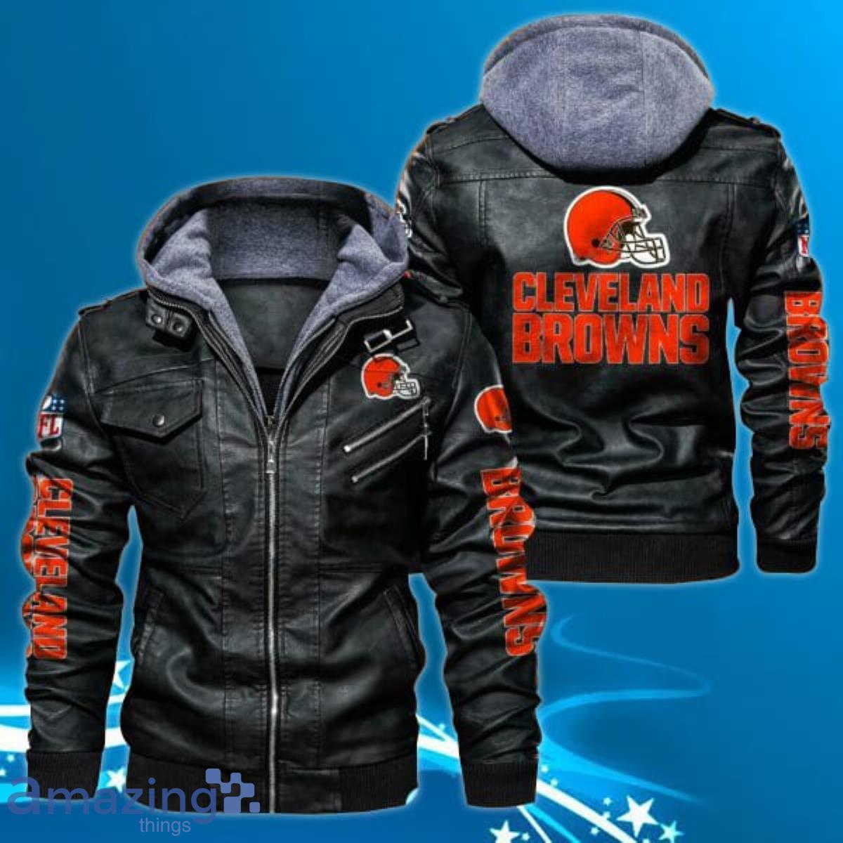 Cleveland Browns NFL Leather Jacket Impressive Gift For Fans Product Photo 1