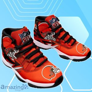 Cleveland Browns NFL Premium Air Jordan 11 Sneaker Custom Name Product Photo 2
