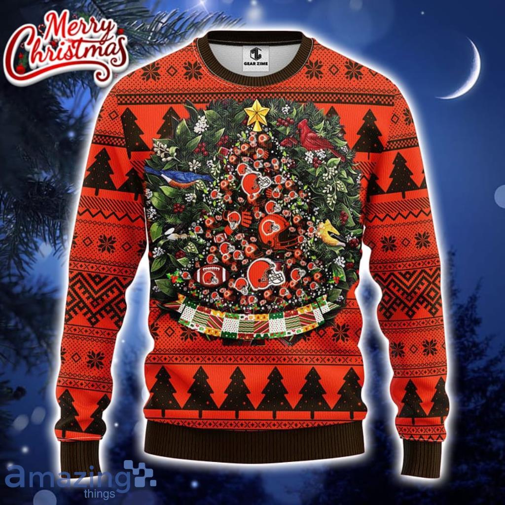 Cleveland Browns Tree Ugly Christmas Fleece Sweater