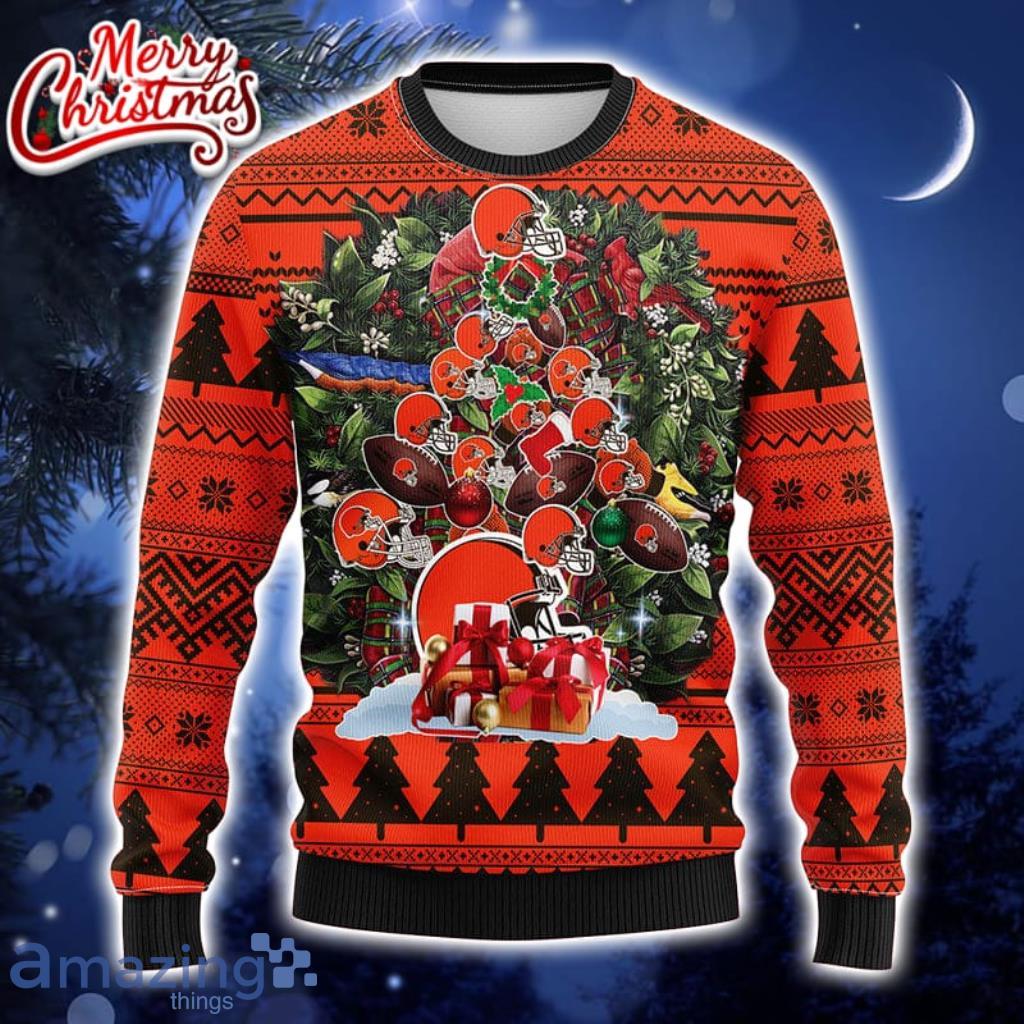 Cleveland Browns Tree Ugly Christmas Fleece Sweater