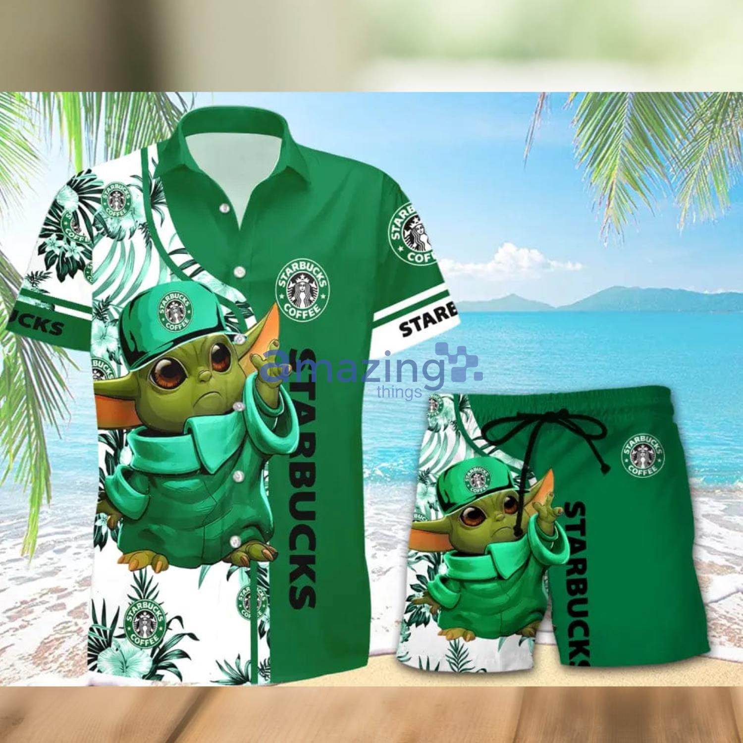 Coffee Baby Yoda Lover Hawaiian Shirt And Shorts Aloha Summer Gift For Men And Women Product Photo 1