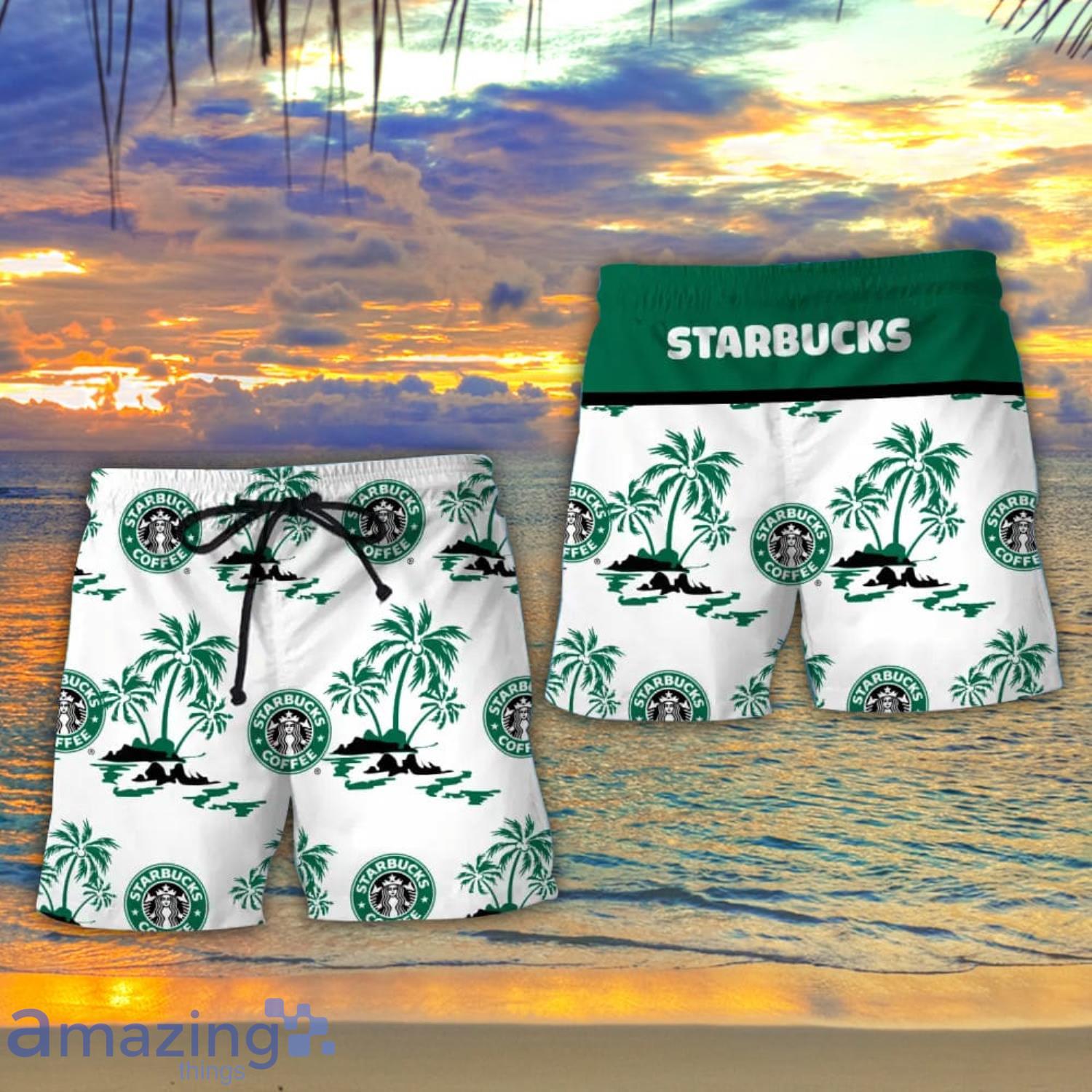 Coffee Summer Beach Coconut Pattern Hawaiian Shirt And Shorts Men And Women Gift Product Photo 1