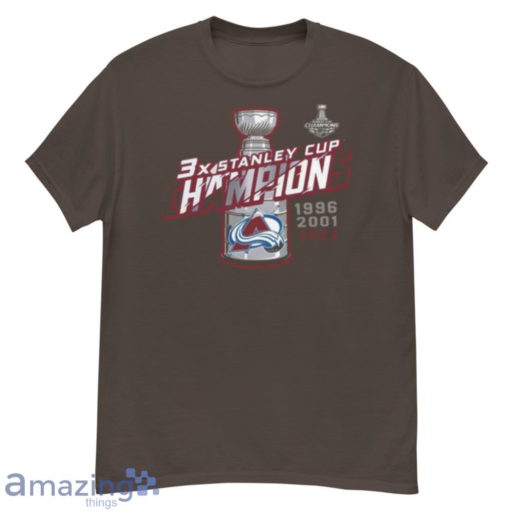 Colorado Avalanche 3x Nhl Stanley Cup Champions Shirt image Colorado Avalanche 3x Nhl Stanley Cup Champions Shirt Product Photo 2