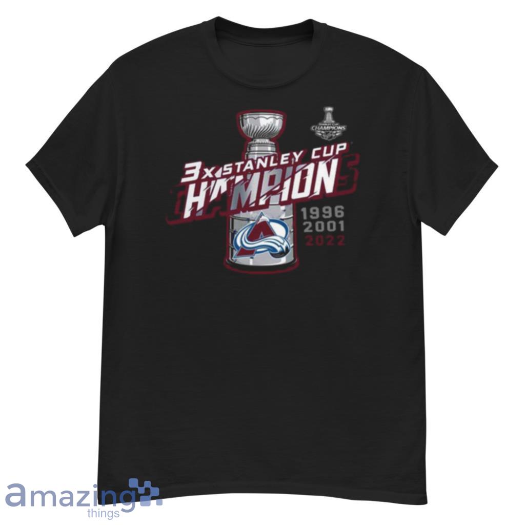 Colorado Avalanche 3x Nhl Stanley Cup Champions Shirt image Colorado Avalanche 3x Nhl Stanley Cup Champions Shirt Product Photo 4