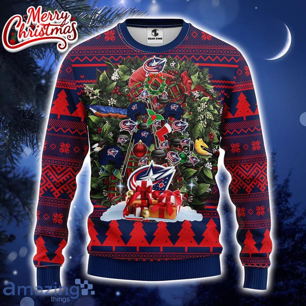 Columbus blue jackets ugly christmas outlet sweater