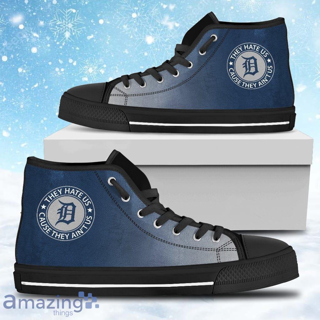 Cool They Hate Us Cause They Ain't Us Detroit Tigers High Top Shoes Gift For Big Fans Product Photo 1