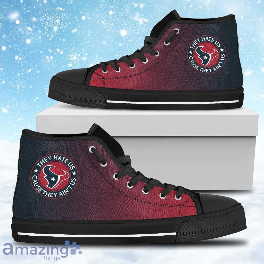 Cool They Hate Us Cause They Ain't Us Houston Texans High Top Shoes Gift For Big Fans Product Photo 1