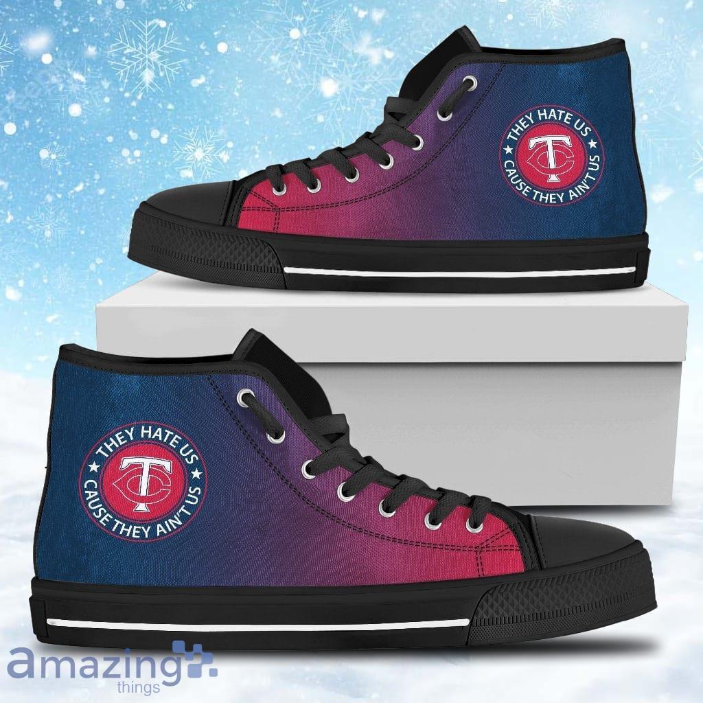 Cool They Hate Us Cause They Ain't Us Minnesota Twins High Top Shoes Gift For Big Fans image Cool They Hate Us Cause They Ain't Us Minnesota Twins High Top Shoes Gift For Big Fans