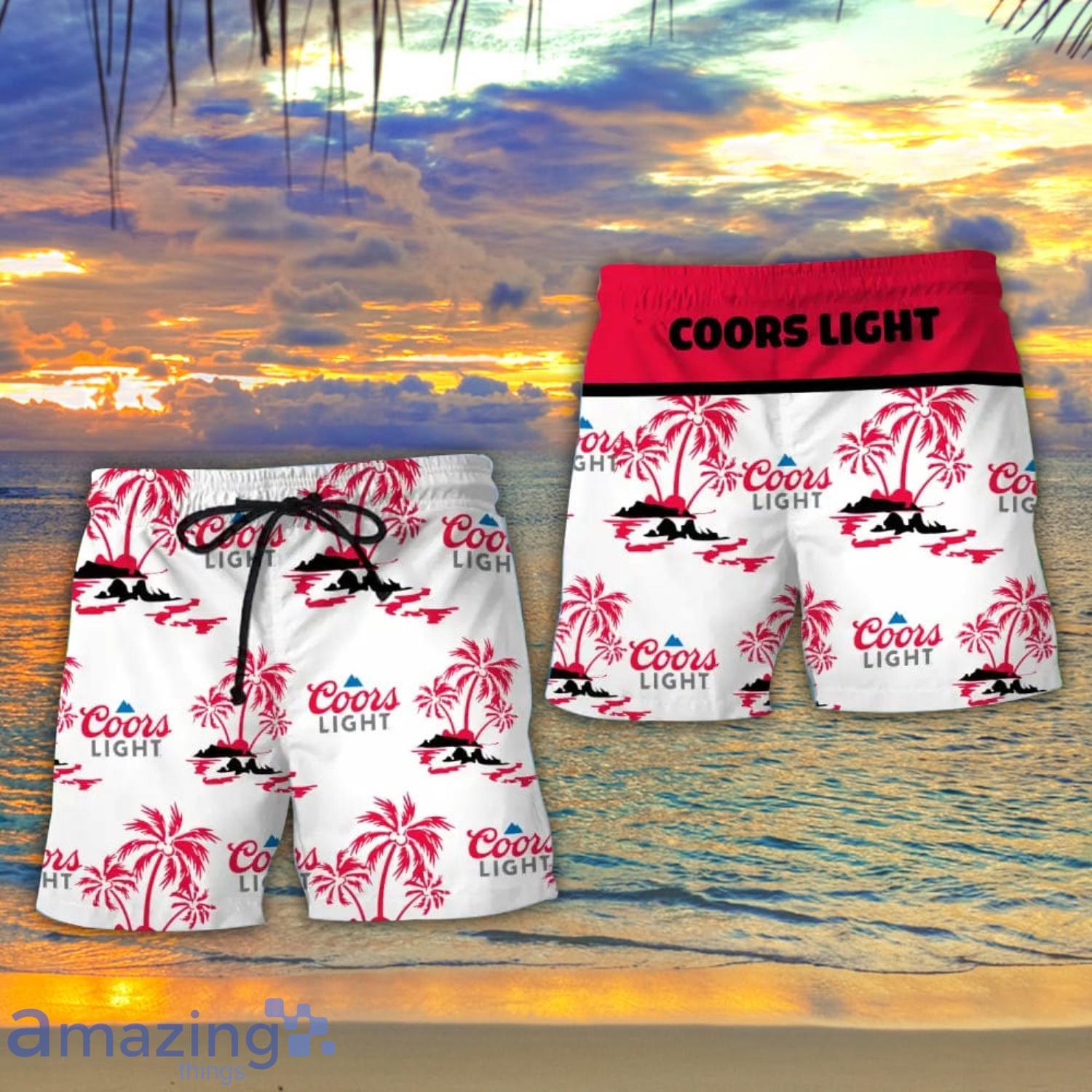 Coors Light Beer Summer Beach Coconut Pattern Hawaiian Shirt And Shorts Men And Women Gift Product Photo 1